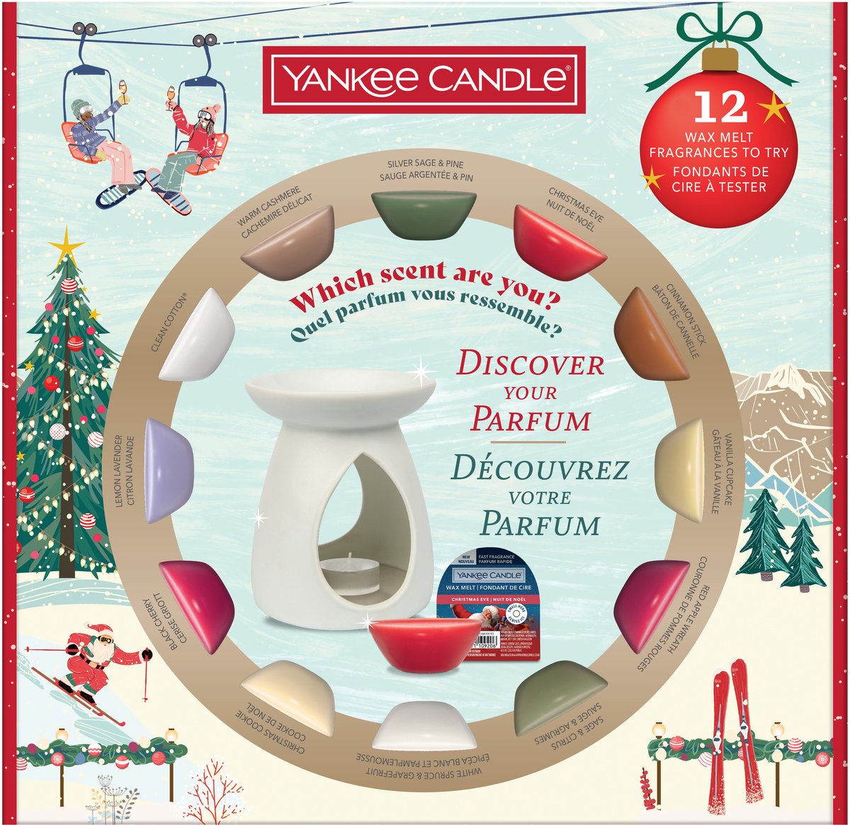 Vela Yankee - apres ski - 12 cera derretida set de regalo más cálido - set de regalo