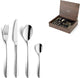 Amefa cuba - set di posate da 24 pezzi - per 6 persone - lucide - color argento - in lussuosa scatola di legno