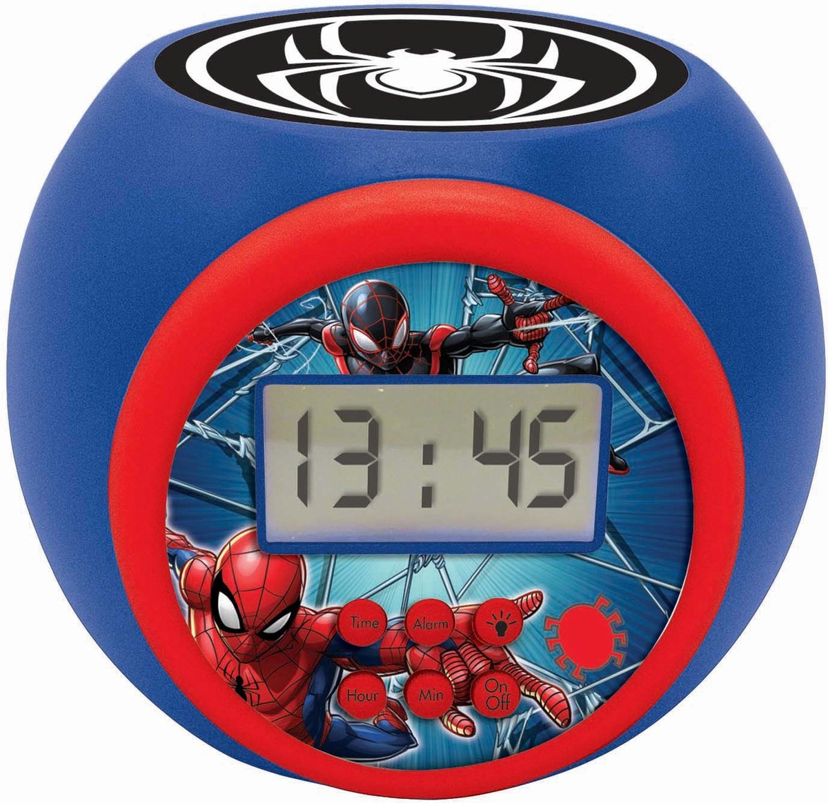 Reloj despertador con proyector Lexibook Spider Man y temporizador.