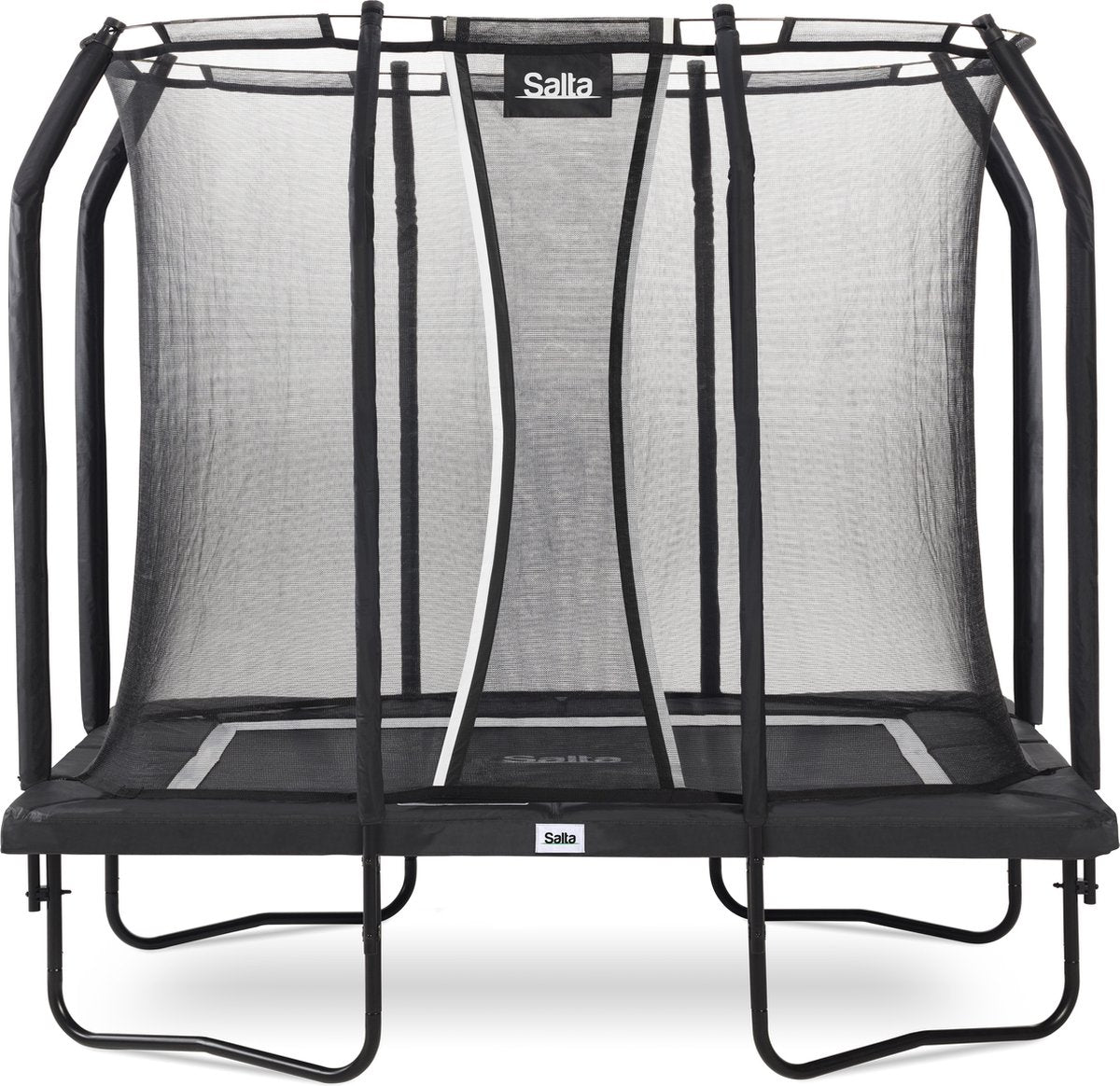 Salta premium black edition - 214 x 153 cm - rectangular trampoline with safety net - black