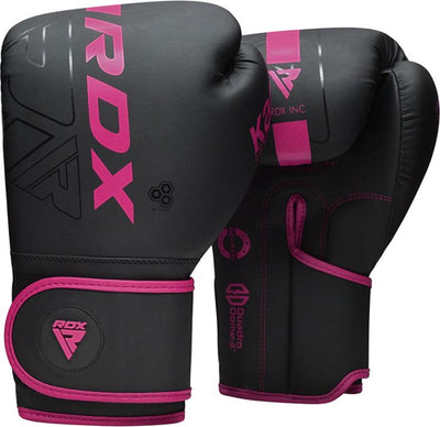 Guantoni da boxe Rdx Sports F6 Kara - Guantoni da boxe - Allenamento - Guanti per arti marziali - Boxe - Rosa - Opaco - 12 oz
