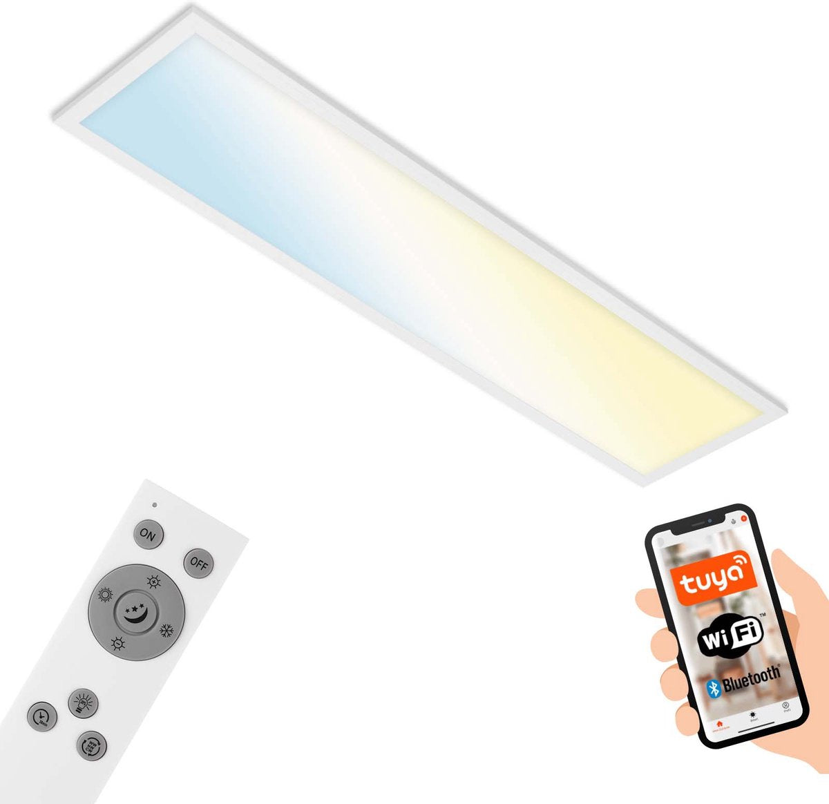 Briloner piatto s - plafón led cct - regulable - cct - 28w - 3000lm - blanco - 100 x 25 x 6,6 cm