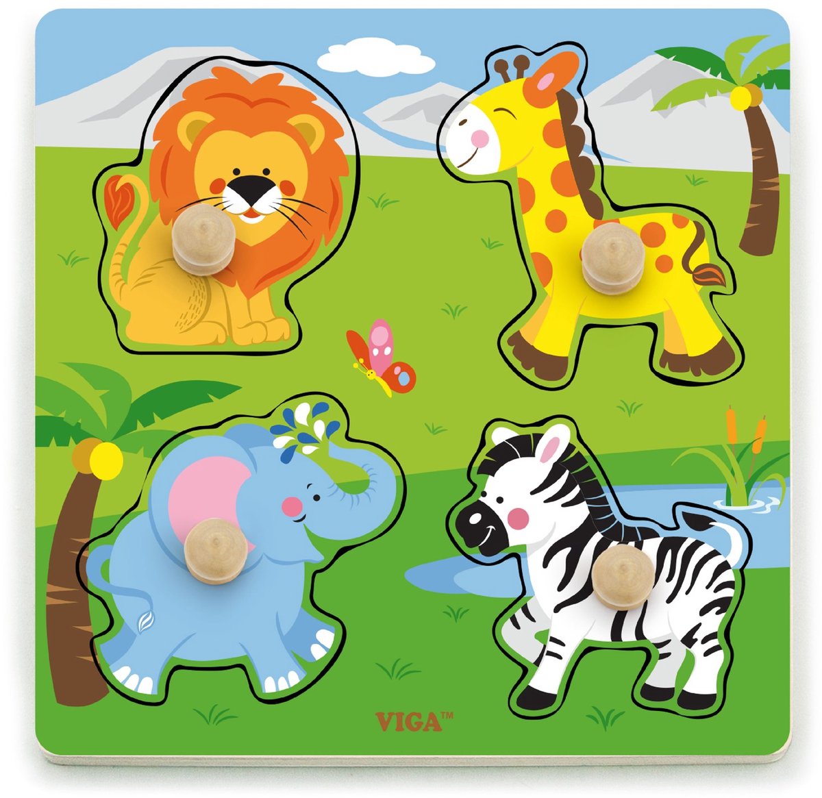 Vigatoys viga giocattoli - forma puzzle di animali da safari