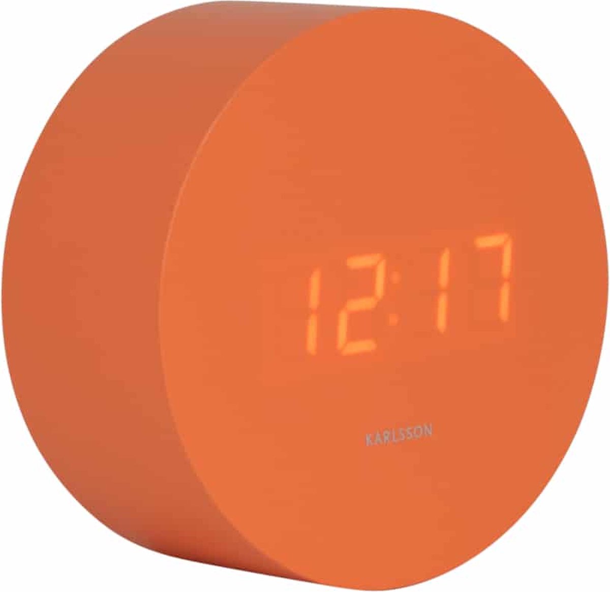 Sveglia Karlsson spry round - arancione - ø9cm - scandinava - sveglia per camera da letto - sveglie