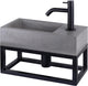 Set fontana Differnz jukon - 38,5x18,5x9 cm - rettangolo - 1 foro per rubinetto - nero opaco - con cornice nera - grigio