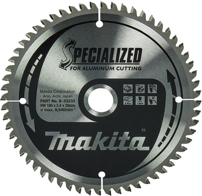 Makita accessoires cirkelzaagblad | aluminium | 160x20x2,4 60t 0g - b-33233