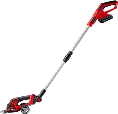 Einhell battery grass hedge trimmer ge-cg 18 100 li t kit - power x-change - 18 v li-ion - cutting width grass shears: 10 cm - cutting width hedge trimmer: 20 cm - incl. 2.5 ah battery and 1x charger