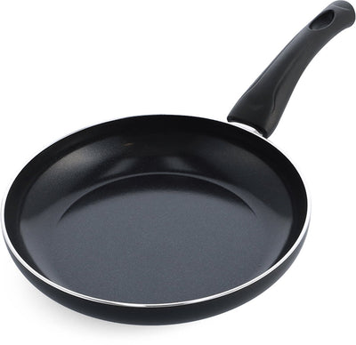 Padella Bk brillante 24cm - rivestimento antiaderente senza pfas - padella a induzione - padella in ceramica - resistente al forno fino a 160°c - maniglia fredda - senza coperchio - nera