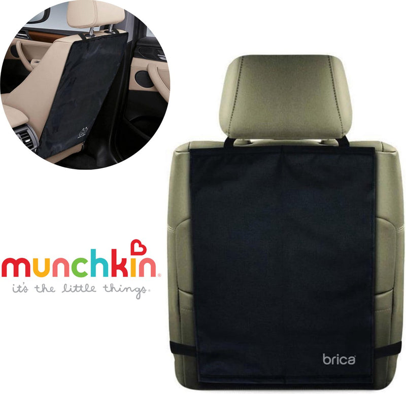 Protector de asiento de coche Munchkin - las lujosas alfombrillas - 2 protectores de asiento delantero - 41,5 cm x 56 cm - negro - evita el deslizamiento