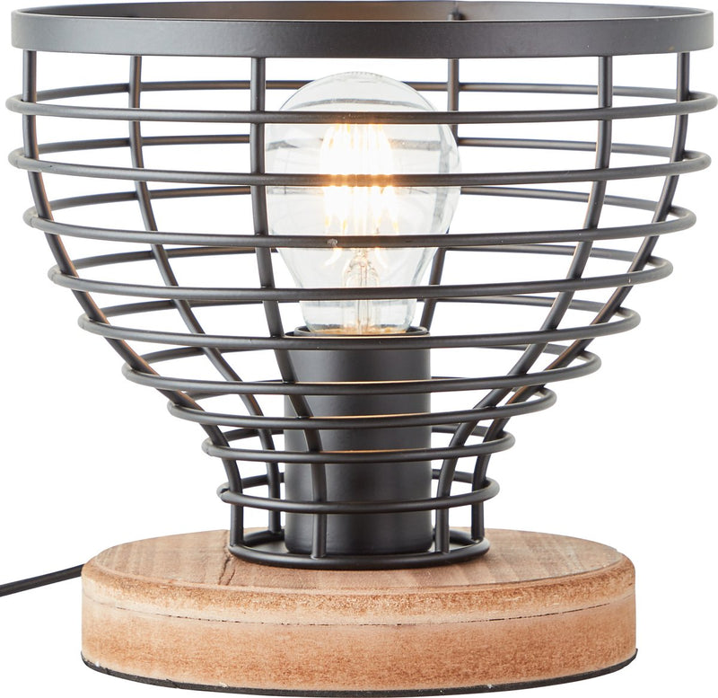 Brilliant avia - lámpara de mesa - e27 max 1x40w - color madera negro