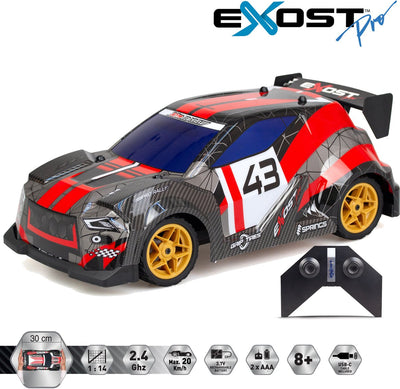 Exost pro rc rally xtr 1:14 - controllable car incl. rechargeable battery - high speed