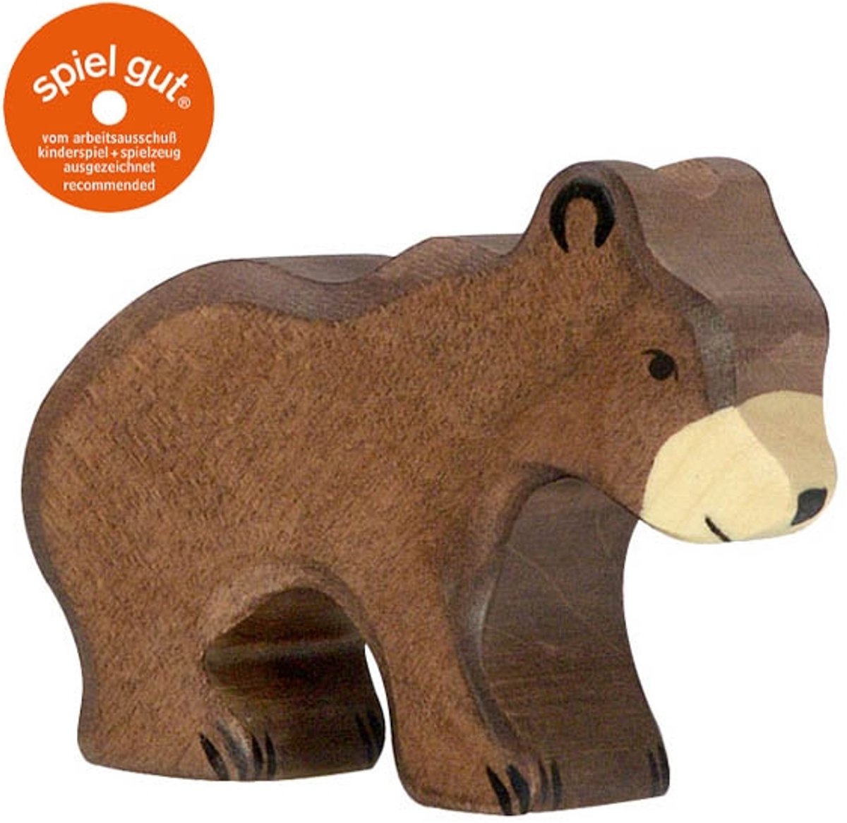 Holztiger wild - oso pardo pequeño - 9x2x7cm - figura de madera - hecho a mano