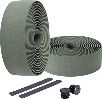 Bbb cycling handlebar tape racing bike - self-adhesive handlebar tape with stretch material - anti-slip - length: 200cm - thickness: 2mm - including handlebar caps - olive green - racing ribbon bht-01