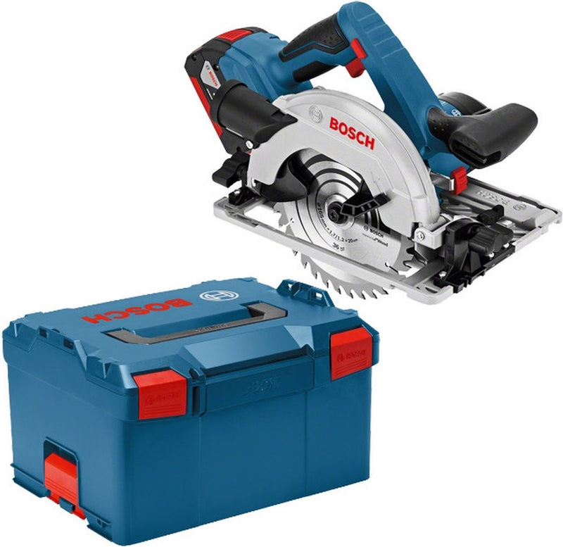Set sega circolare Bosch gks 18v-57 g 18v con batteria agli ioni di litio (2x batteria 4.0ah) in l-boxx - 165mm