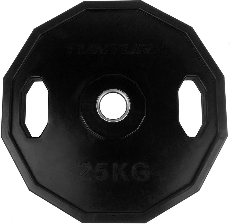 Piatto olimpico Tunturi - pesi per bilanciere - 1x 25 kg - 50 mm - gomma - incl. applicazione fitness gratuita