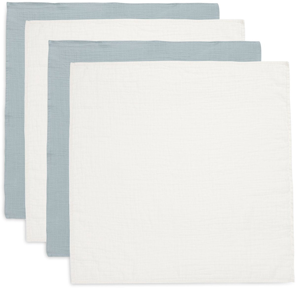 Jollein - muselina pequeña 70x70cm - manta envolvente - algodón suave - 4 piezas - verde mar marfil