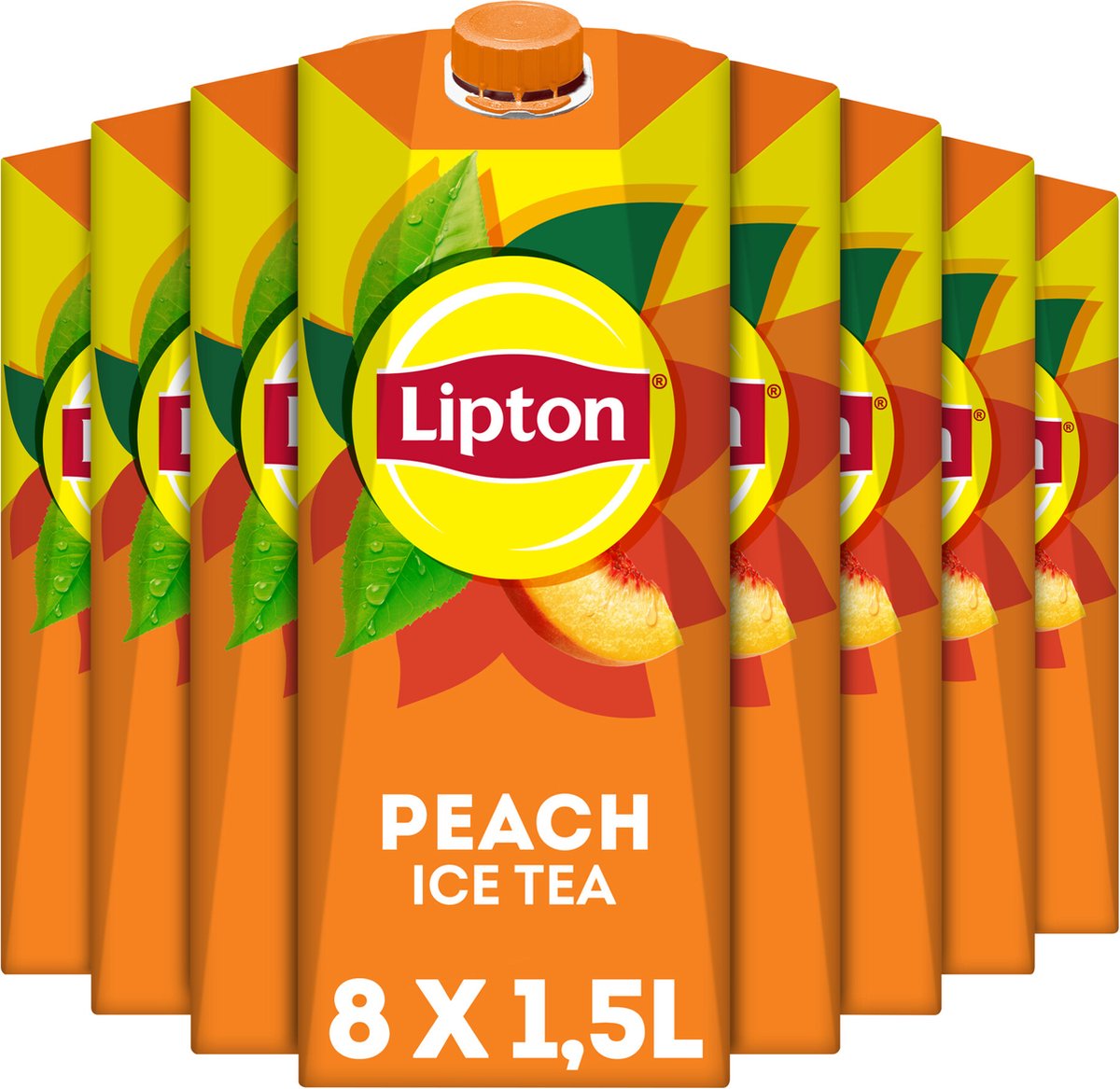 Té helado Lipton - melocotón - bajo en calorías - 8 x 1500 ml