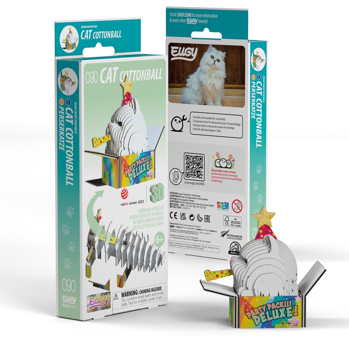 Puzzle 3d Eugy - gatti - batuffoli di cotone - gatti - sostenibile - collezionali tutti - 6 anni
