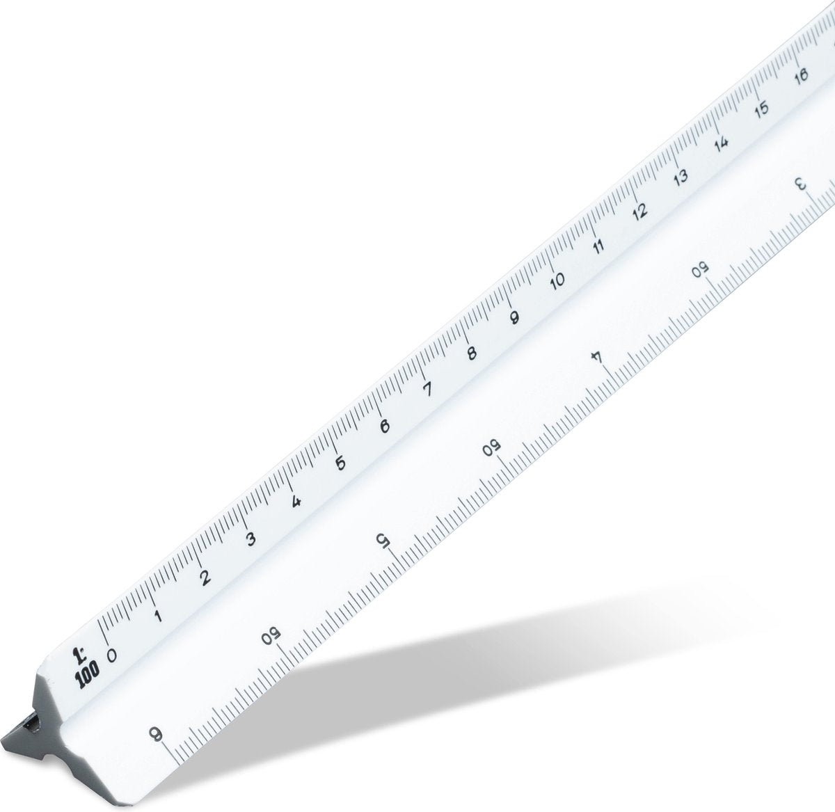 Bastone scala Aristo g - lunghezza 30 cm - 1:15 :20 :25 :33 1 3 :50 :100 - plastica bianca - in custodia protettiva - ar-1314 1
