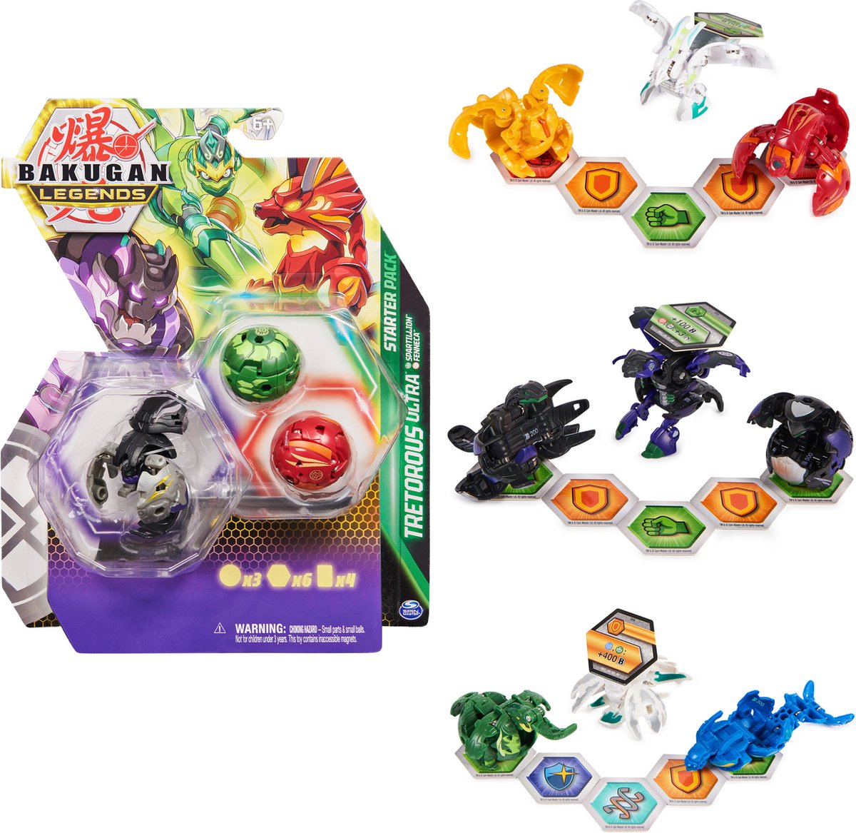 Paquete inicial de Bakugan legends s5, paquete de 3: 1 juego aleatorio