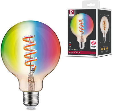 Paulmann Filamento 230 V Smart Home Zigbee 3.0 LED Globo G95 E27 470LM 6.3W RGBW+ Dimmerabile Oro