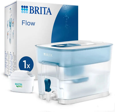 Brita - caraffa filtrante per l'acqua - flusso freddo - filtro per l'acqua - distributore d'acqua - 8,2 l - blu - incl. 1 cartuccia filtrante maxtra pro tutto in 1