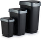 Pattumiere Rotho twist - coperchio basculante - set da 3 - 10, 25 e 50 litri - nero