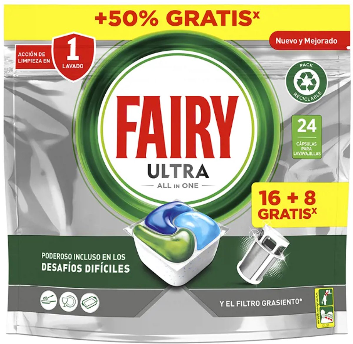 Fairy dishwasher lozenges all in 1 platinum fresh (24 units)