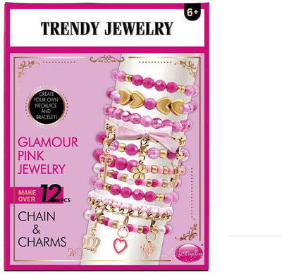 Conjunto de joyas de moda con dijes de cadena.