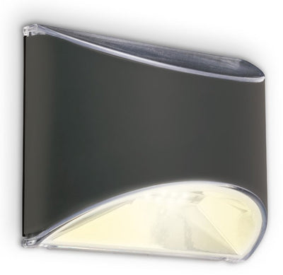 Briloner - illuminazione solare da esterno - lampada da parete solare da esterno - luce bianca calda 3.000k - sensore crepuscolare - 10 x 8 x 5 cm - antracite