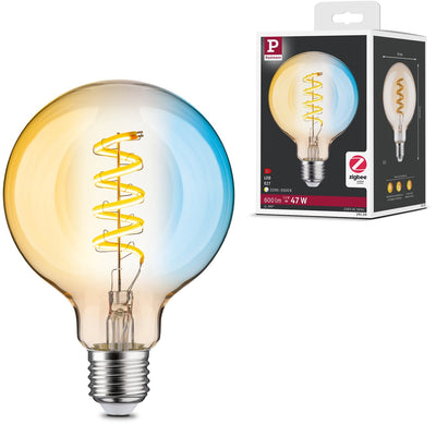 Paulmann Filamento 230 V Smart Home Zigbee 3.0 LED Globo G95 E27 600LM 7.5W Bianco Dimmerabile Dimmerabile Oro