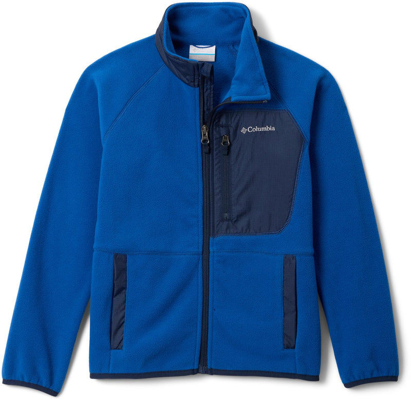 Maglione da esterno Columbia fast trek™ v con zip intera per bambini - blu montagna, blu navy collegiale