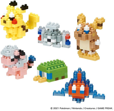 Bandai - nanoblock - pacchetto minifigure pokémon elettrici - scatola con 6 personaggi pokémon in mattoncini - set da costruzione - giocattoli per bambini 12+ adolescenti adulti - nbpm08b