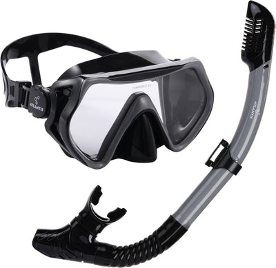 Atlantis borneo combo - snorkel set - diving goggles - snorkel - adults - black gray