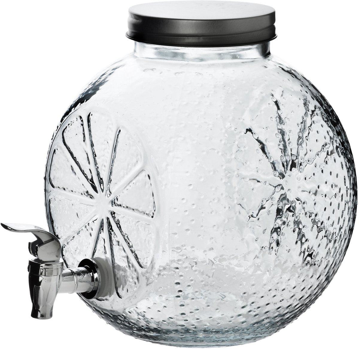 Merkloos sans marque modern kitchen - glazen pot met kraan - 5l - citroenmotief