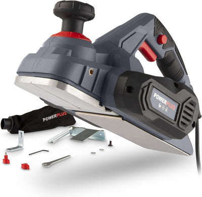 Pialla Powerplus powe80030 - 900w - guida laterale - regolazione profondità di piallatura - sacco di raccolta - incl. 2 coltelli