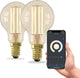 Calex slimme lamp - set van 2 stuks - wifi led filament verlichting - e14 - smart bulb goud - dimbaar - warm wit licht - 4,5w