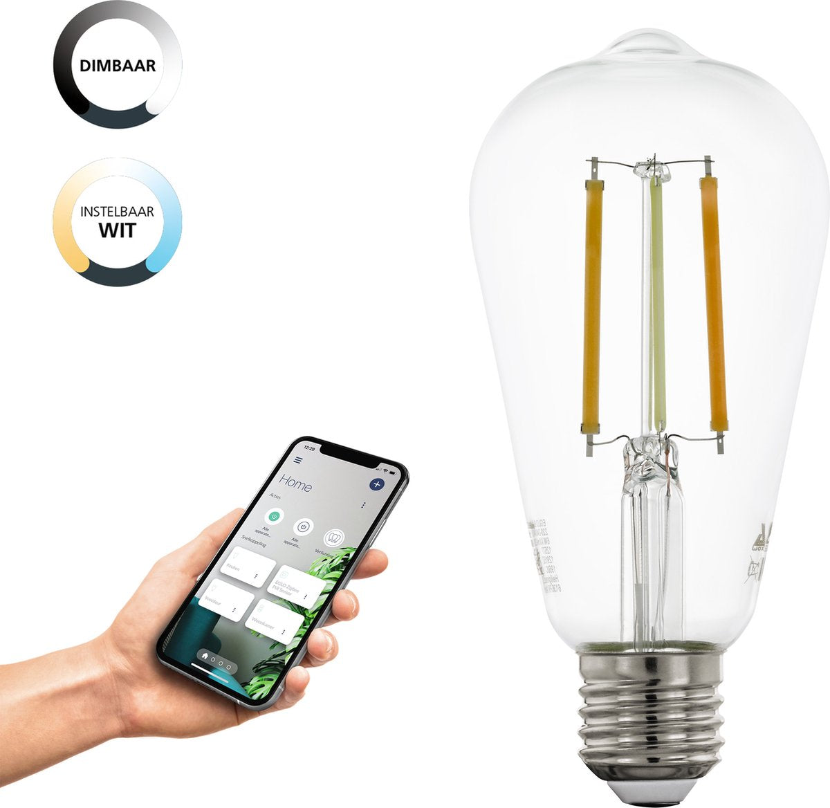 Lampada LED intelligente Eglo connect.z - E27 - ø 6,4 cm - luce bianca regolabile - dimmerabile - zigbee