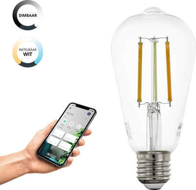 Lámpara LED inteligente Eglo connect.z - E27 - ø 6,4 cm - luz blanca regulable - regulable - zigbee