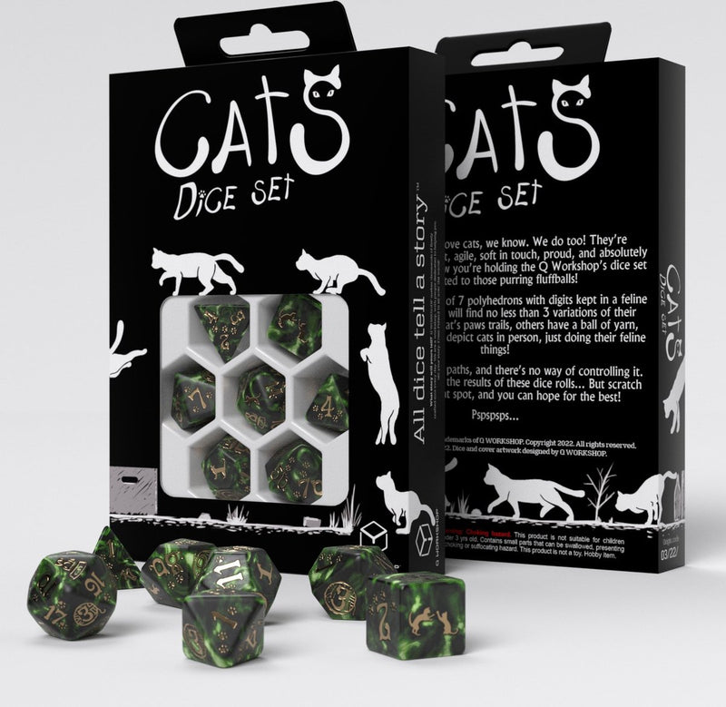 Set di dadi Q-Workshop Cats Pixel - Dadi per giochi di ruolo.