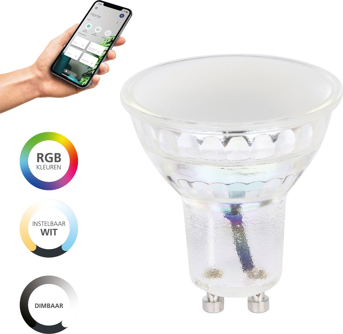 Eglo connect.z smart led lamp - gu10 - ø 5 cm - instelbaar rgb wit licht - dimbaar - zigbee