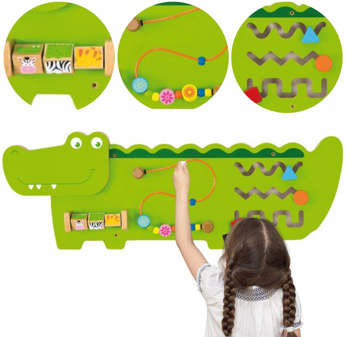 Vigatoys viga toys - wandspeelbord krokodil