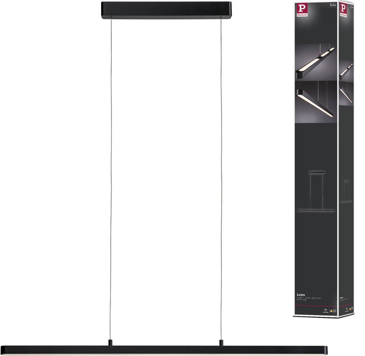 Lampada a sospensione LED Paulmann lento - lampada a sospensione moderna nero opaco - dimmerabile e regolabile in altezza - 42 W - luce bianca calda (2700 k) - perfetta per soggiorno o sala da pranzo