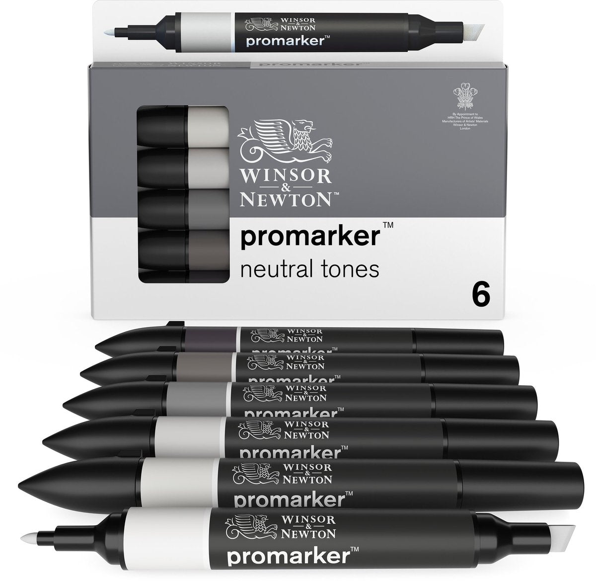 Winsor newton 0290154 promarker™ 6 neutral tones set | professionele layoutmarkers alcoholmarkers