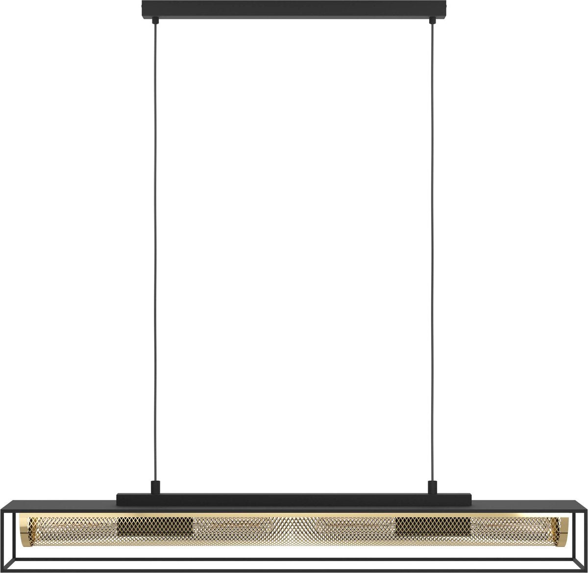 Lampada a sospensione Eglo nohales - e27 - 112 cm - nero|oro - acciaio