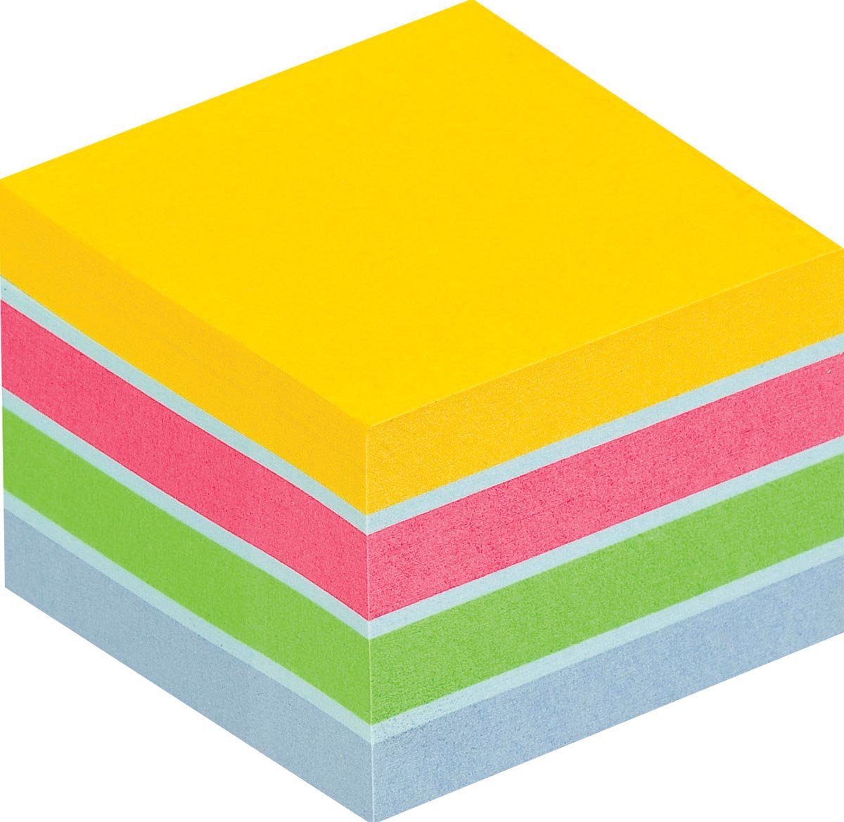 Mini cubo de notas post-it | 400 hojas | pies 51 x 51 mm | colores surtidos | en ampolla