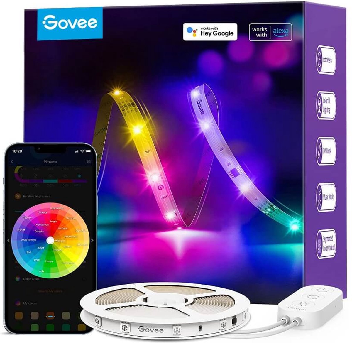 Govee rgbic basic 10 m - tira led - rgbic - control app - alexa google