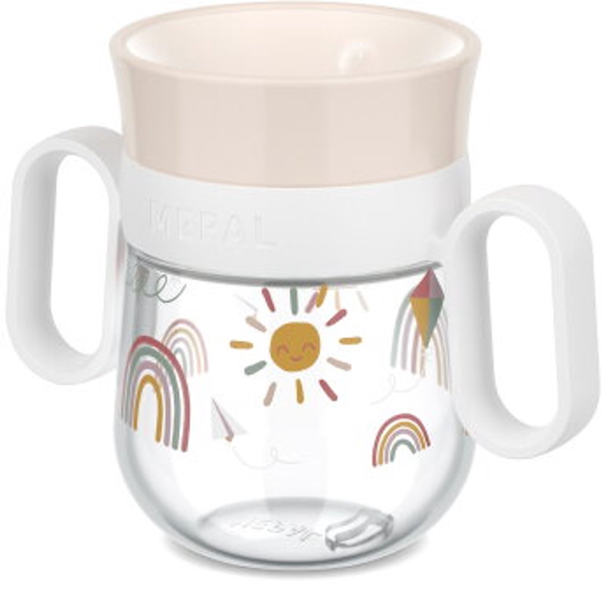 Vaso Mepal mio 360° - 200 ml - fácil de sostener - vajilla infantil - sunshine rainbow