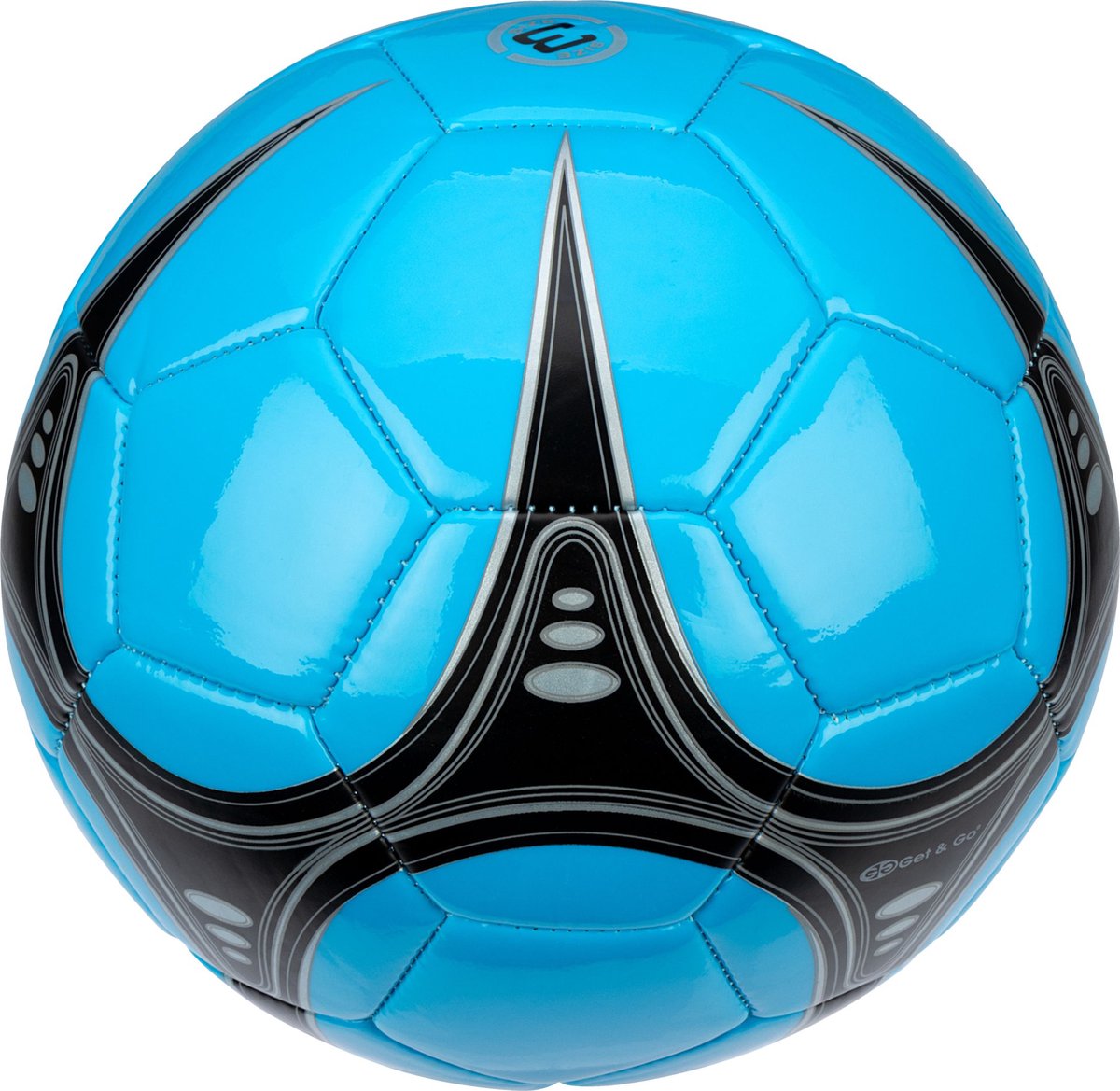Get go mini voetbal - blauw zwart - maat 3 - ca. 19 cm - pvc