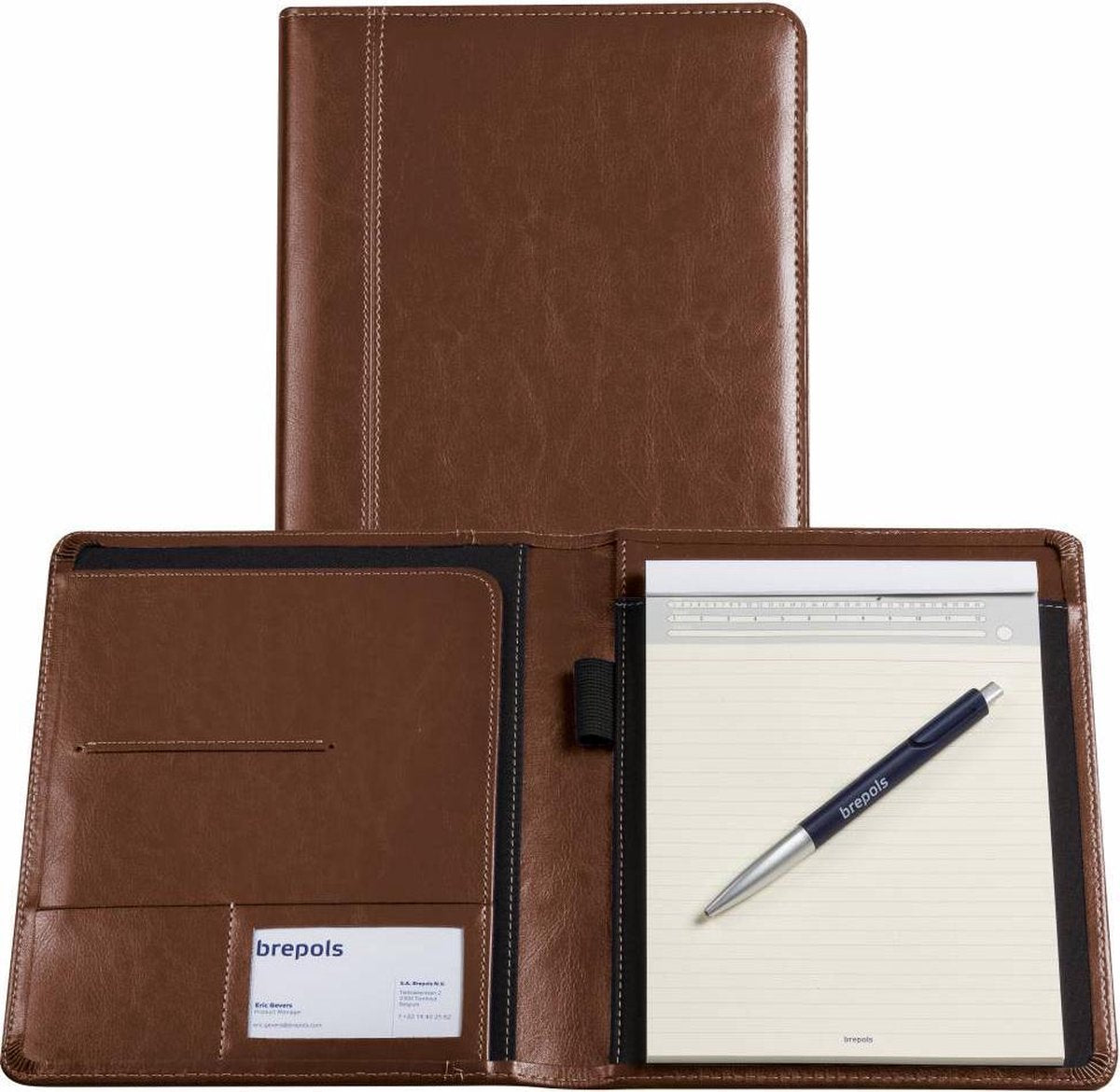 Cartella Brepols A5 marrone palermo con blocco note misura 195 x 243 cm